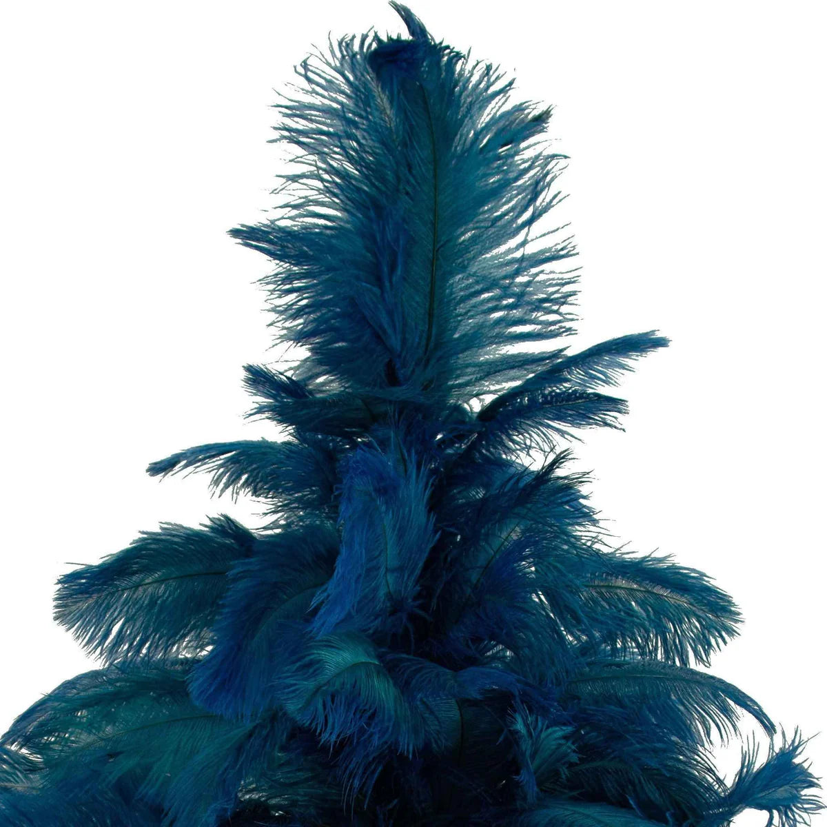 BLUE OSTRICH FEATHER CHRISTMAS TREE
