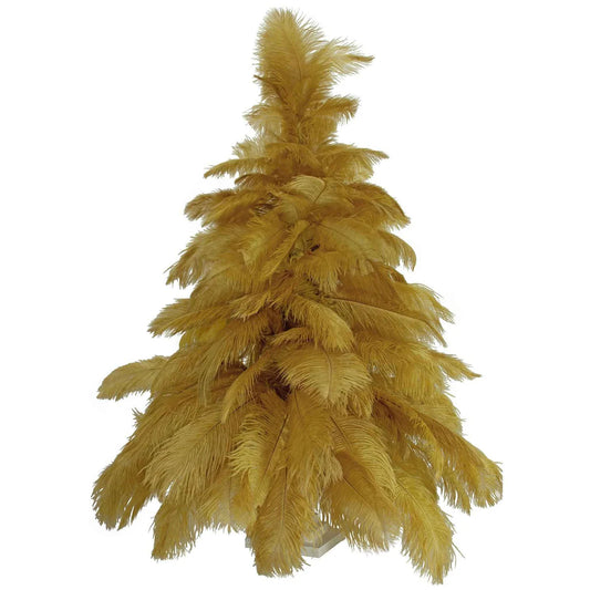 BROWN OSTRICH FEATHER CHRISTMAS TREE