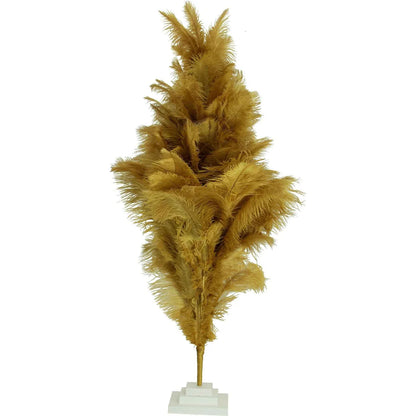 BROWN OSTRICH FEATHER CHRISTMAS TREE