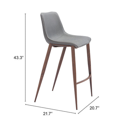 MAGNUS BARSTOOL SLATE GRAY & WALNUT