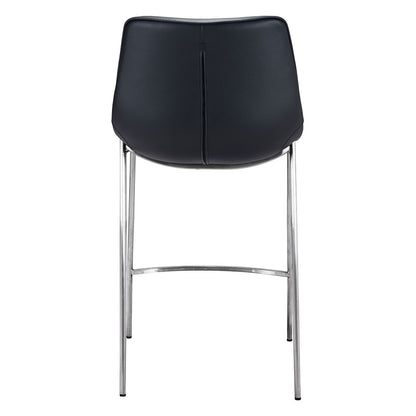 MAGNUS COUNTER STOOL BLACK & SILVER
