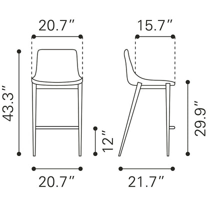 MAGNUS BARSTOOL DARK GRAY & BLACK