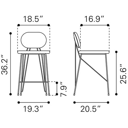 GEORGES COUNTER STOOL GRAY & GOLD