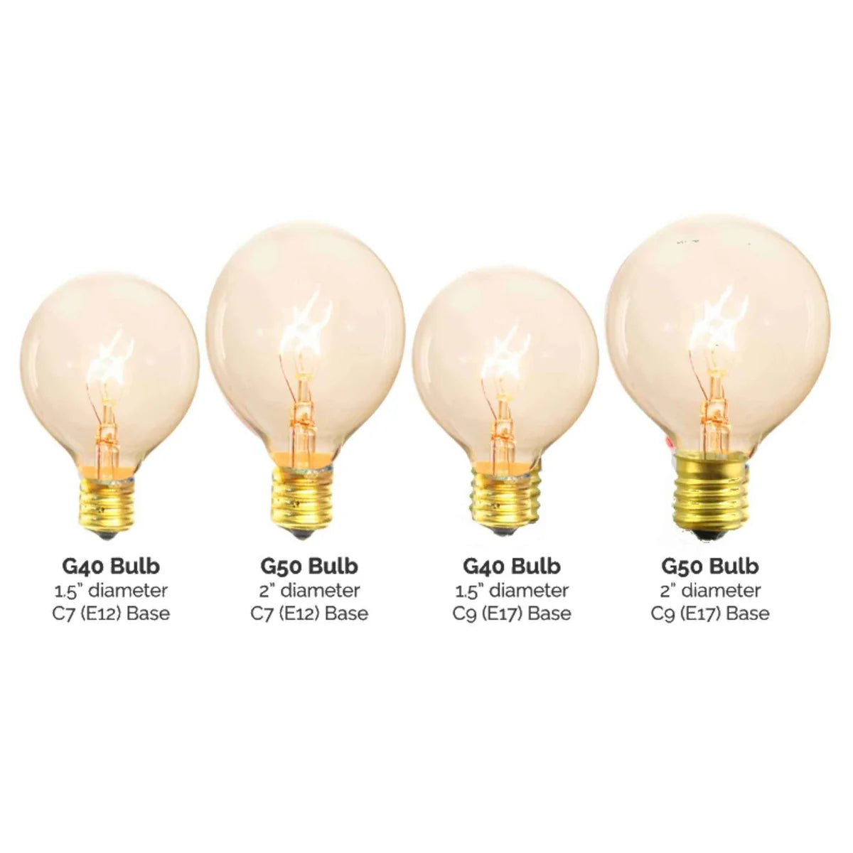 CLEAR G50 GLOBE LIGHT BULBS