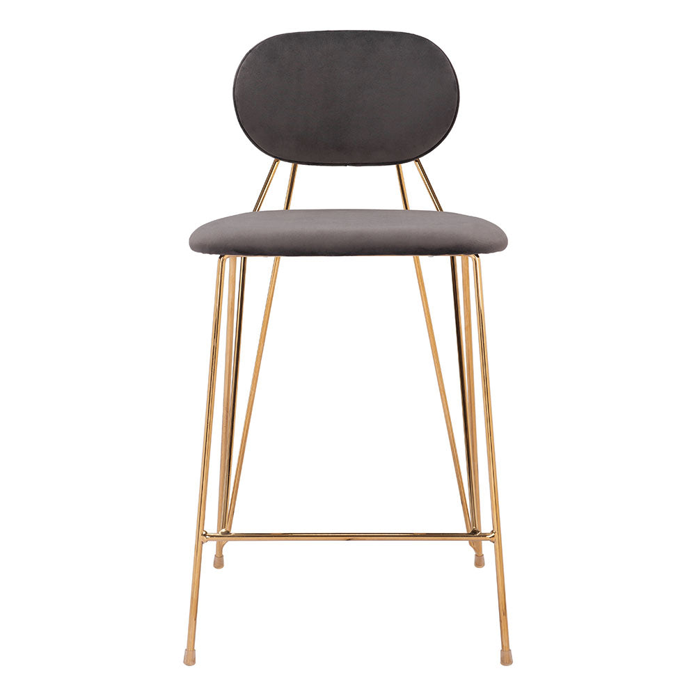 GEORGES COUNTER STOOL GRAY & GOLD