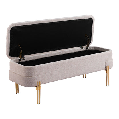 LEBRETON STORAGE BENCH OATMEAL BEIGE