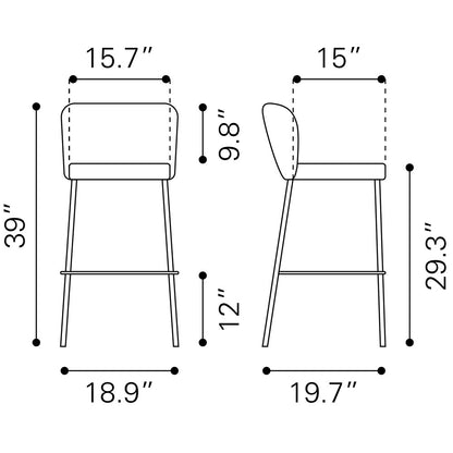 LINZ BARSTOOL GRAY