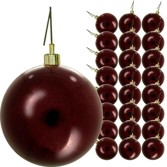 DARK RED BURGUNDY BALL ORNAMENTS