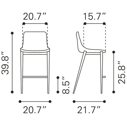 MAGNUS COUNTER STOOL DARK GRAY & BLACK