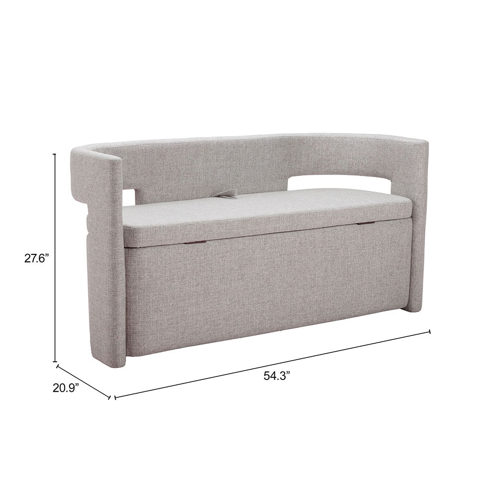PAPUA STORAGE BENCH GRAY