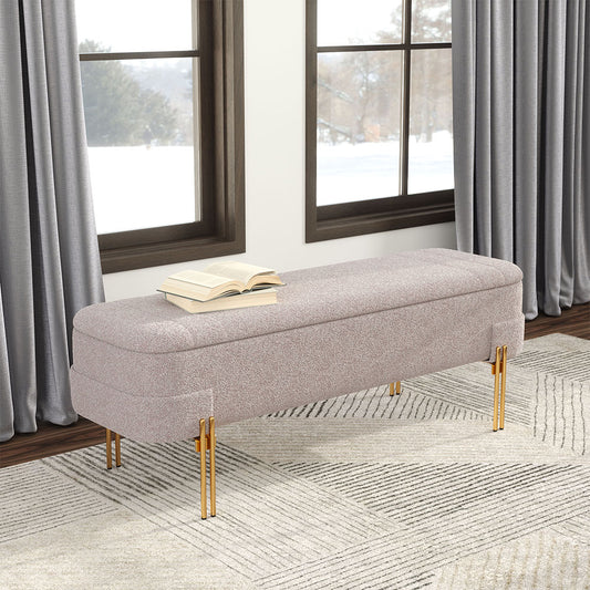 LEBRETON STORAGE BENCH OATMEAL BEIGE