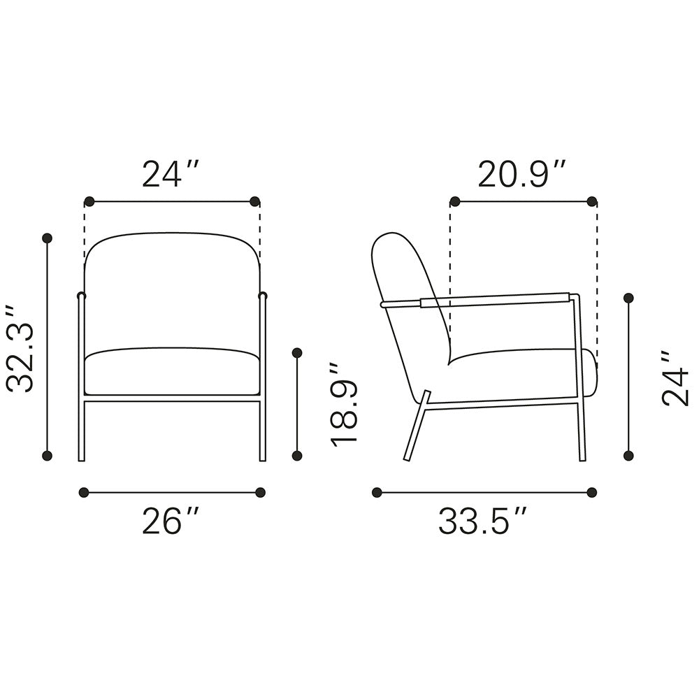 CHICAGO ACCENT CHAIR LVORY