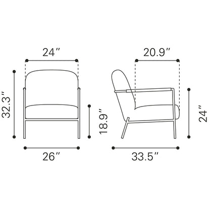 CHICAGO ACCENT CHAIR LVORY