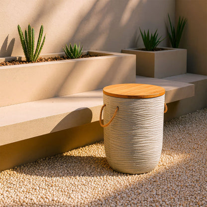 BIBAN SIDE TABLE NATURAL & GRAY