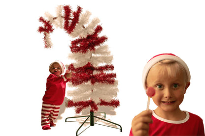 DR. SEUSS RED & WHITE TINSEL CHRISTMAS TREE