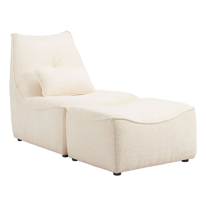 PREDA LOUNGE CHAIR  & OTTOMAN LVORY