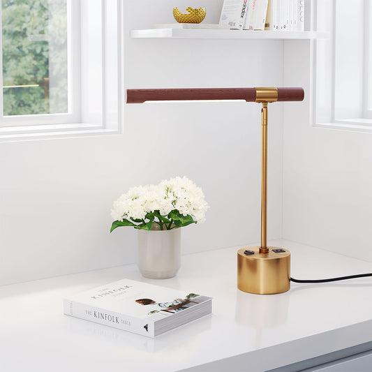 KIPPY TABLE LAMP BROWN & BRASS