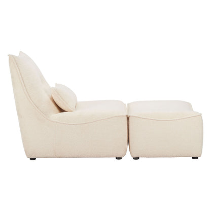 PREDA LOUNGE CHAIR  & OTTOMAN LVORY
