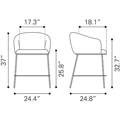 ESSEN COUNTER STOOL BLACK & BRONZE