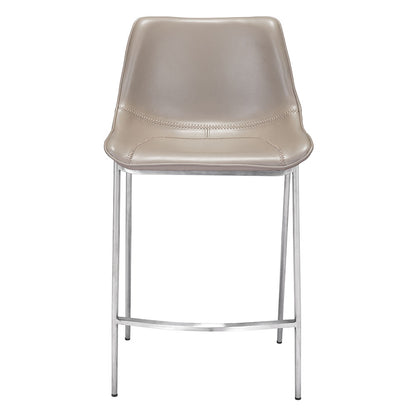 MAGNUS COUNTER STOOL BROWN & SILVER