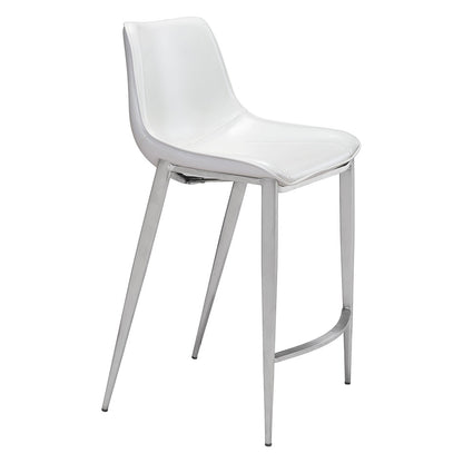 MAGNUS COUNTER STOOL WHITE & SILVER
