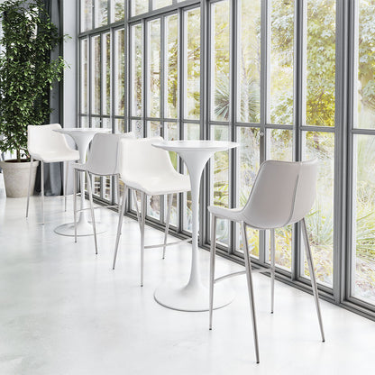 MAGNUS BARSTOOL WHITE & SILVER