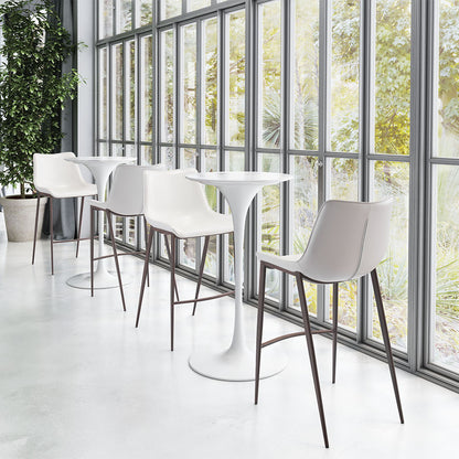 MAGNUS BARSTOOL WHITE & WALNUT