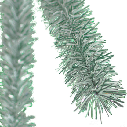 FROSTY WHITE, GREEN, AND SILVER TINSEL GARLAND