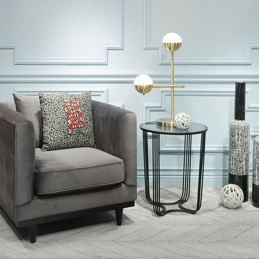 WATERLOO TABLE LAMP WHITE & BRONZE