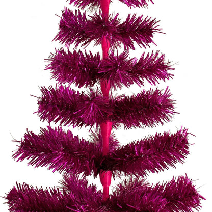FUCHSIA TINSEL CHRISTMAS TREE