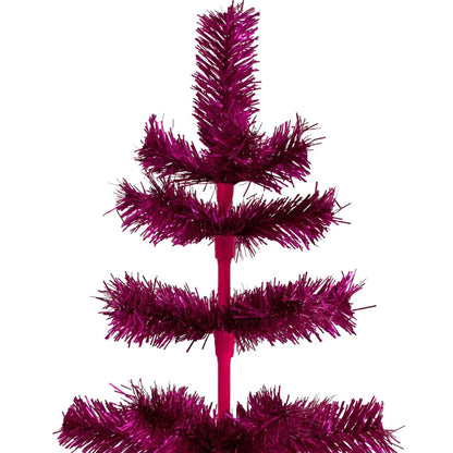 FUCHSIA TINSEL CHRISTMAS TREE