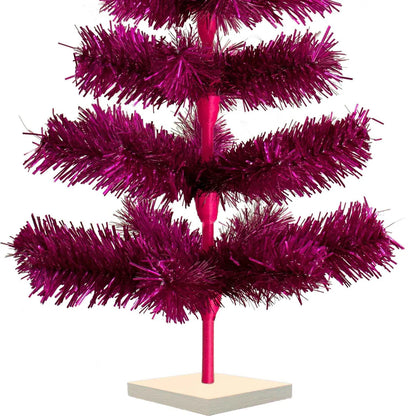 FUCHSIA TINSEL CHRISTMAS TREE