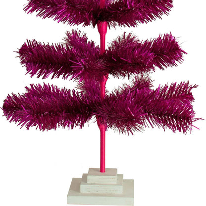 FUCHSIA TINSEL CHRISTMAS TREE