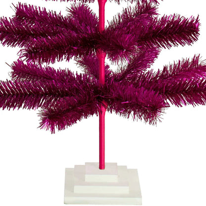 FUCHSIA TINSEL CHRISTMAS TREE