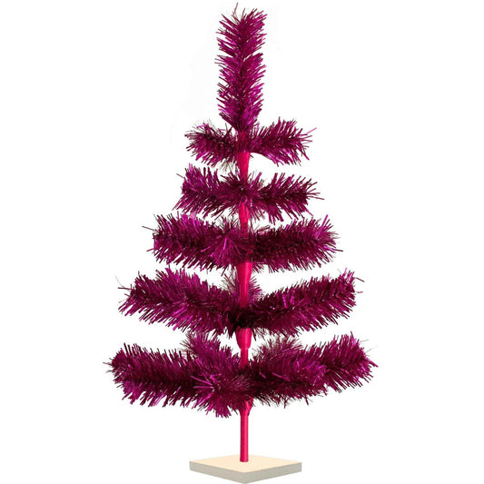 FUCHSIA TINSEL CHRISTMAS TREE
