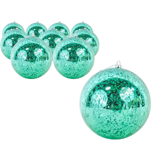 FUSCIA GREEN PLASTIC BALL ORNAMENTS