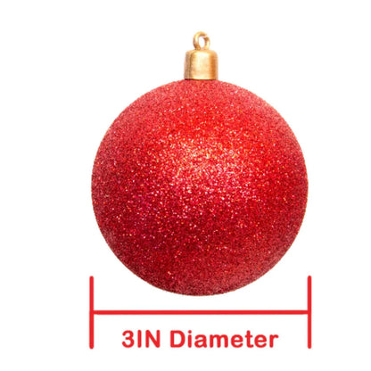 GLITTER RED BALL ORNAMENTS