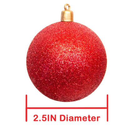 GLITTER RED BALL ORNAMENTS