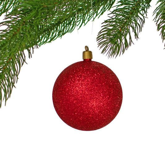 GLITTER RED BALL ORNAMENTS