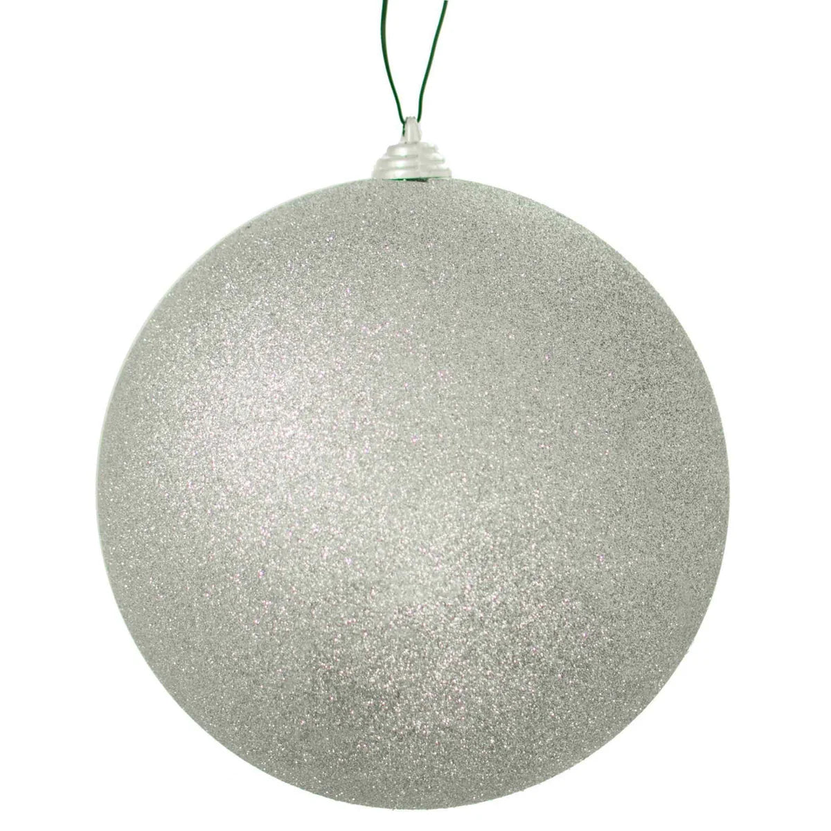 GLITTER SILVER BALL ORNAMENTS