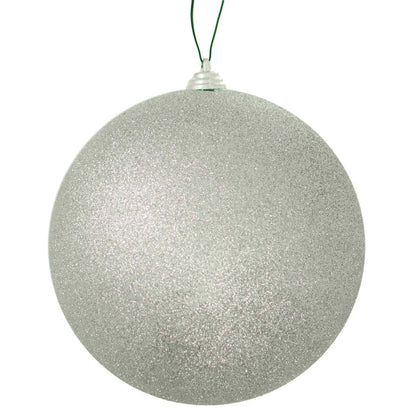 GLITTER SILVER BALL ORNAMENTS