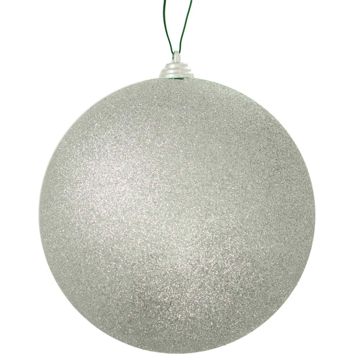 GLITTER SILVER BALL ORNAMENTS