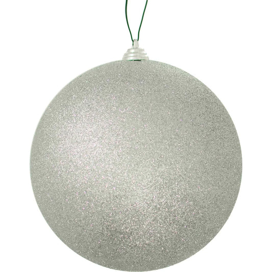 GLITTER SILVER BALL ORNAMENTS