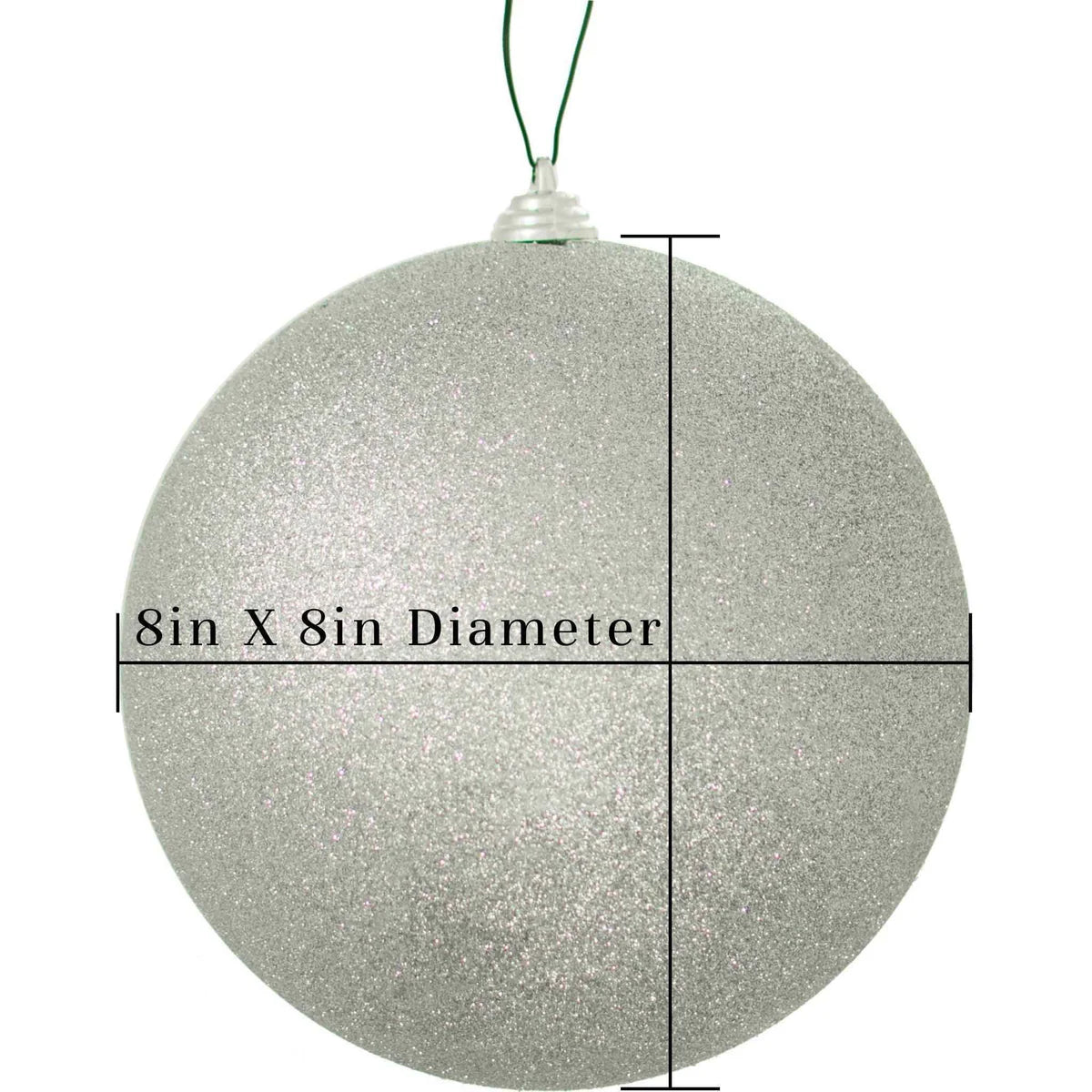 GLITTER SILVER BALL ORNAMENTS