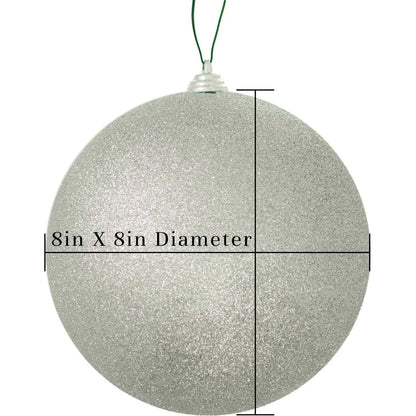 GLITTER SILVER BALL ORNAMENTS