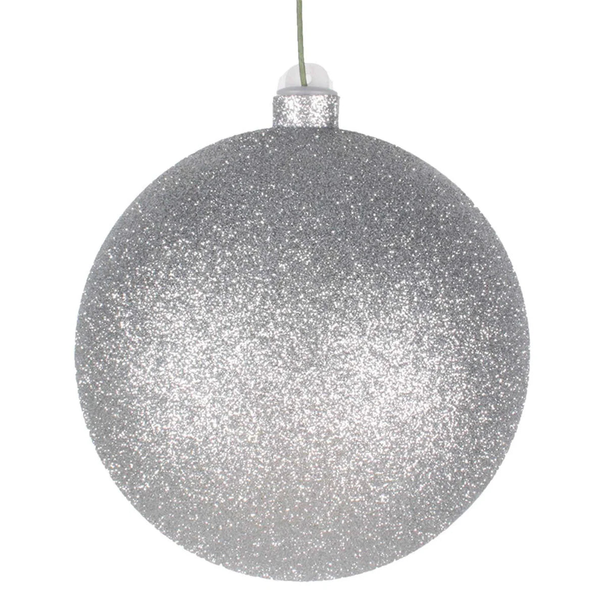 GLITTER SILVER BALL ORNAMENTS