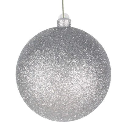 GLITTER SILVER BALL ORNAMENTS