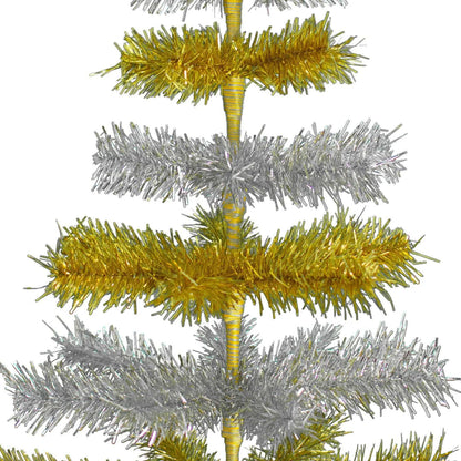 GOLD & SILVER LAYERED TINSEL CHRISTMAS TREE