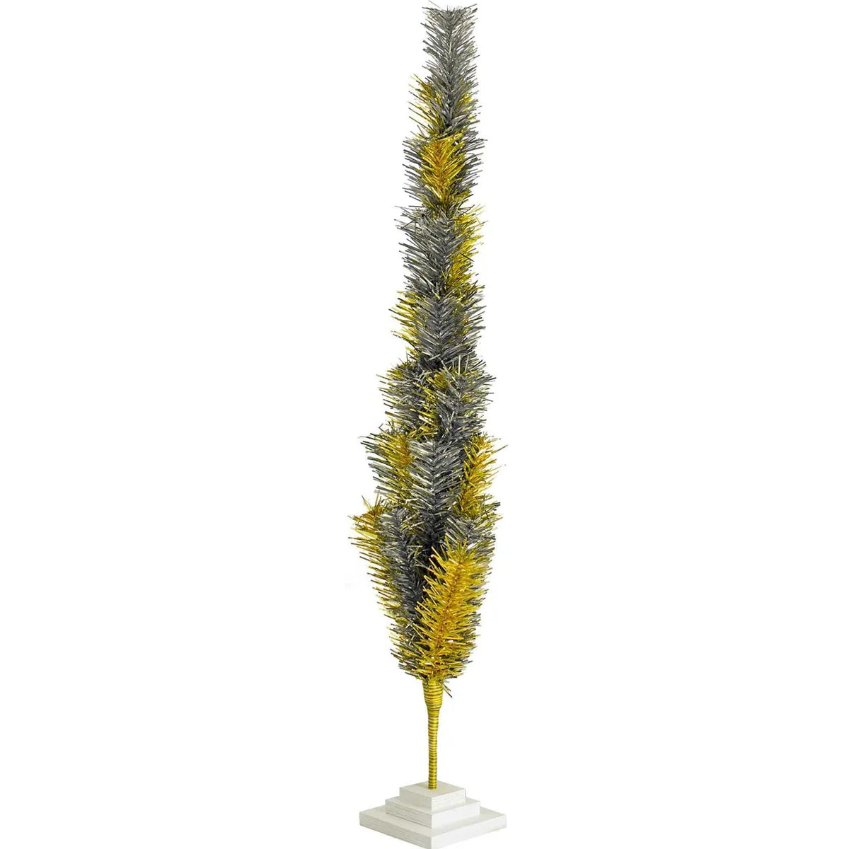 GOLD & SILVER MIXED TINSEL CHRISTMAS TREE