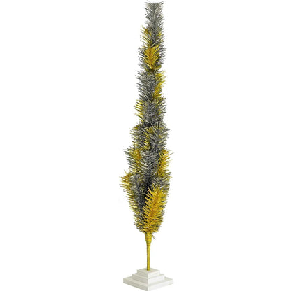 GOLD & SILVER MIXED TINSEL CHRISTMAS TREE